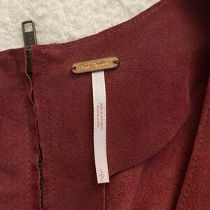 Free People Women's Retro Love Suede Mini Dress Maroon